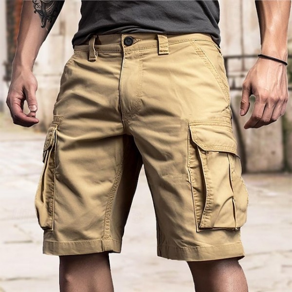Men's Tactical Shorts Cargo Shorts Shorts Buttons Multi Pocket Plain Wearable Short Outdoor Daily Camping & Hiking Fashion Classic White Royal Blue