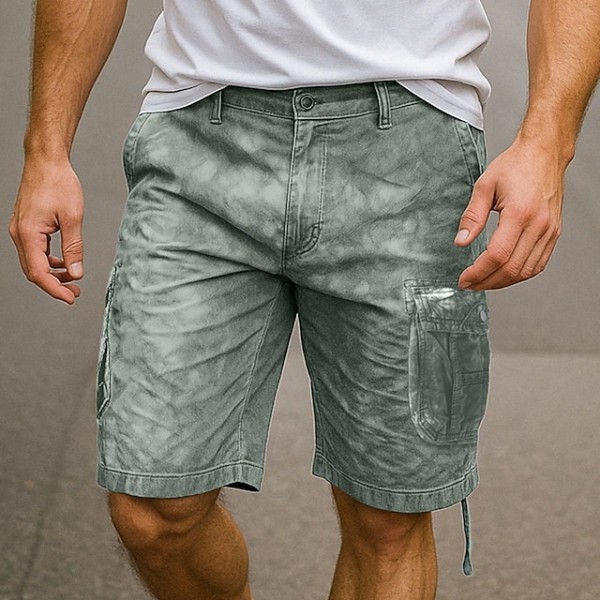 Men's Cargo Shorts Outdoor Shorts Camping Shorts Camo Shorts Hiking Shorts Multi Pocket Straight Leg Tie Dye Camouflage Moisture Wicking Wearable Knee Length Casual Daily Holiday Fashion Streetwear