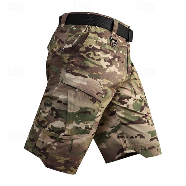 Men's Tactical Shorts Cargo Shorts Camo Shorts Summer Shorts Multi Pocket Camouflage Comfort Wearable Knee Length Outdoor Sport Daily Fashion Casual Khaki