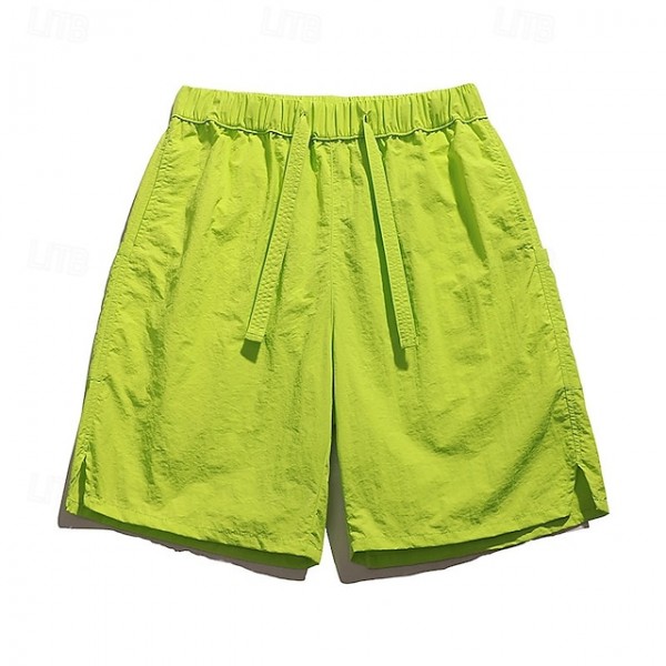 Men's Summer Shorts Beach Shorts Casual Shorts Pocket Drawstring Elastic Waist Plain Comfort Breathable Short Outdoor Vacation Sport Casual Black Blue