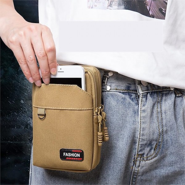 Men's Coin Purse Mobile Phone Bag Credit Card Holder Wallet Oxford Cloth Outdoor Daily Floral Print 098 Vertical Single Layer Black + Carabiner 098 Vertical Single Layer Army Green + Carabiner 097