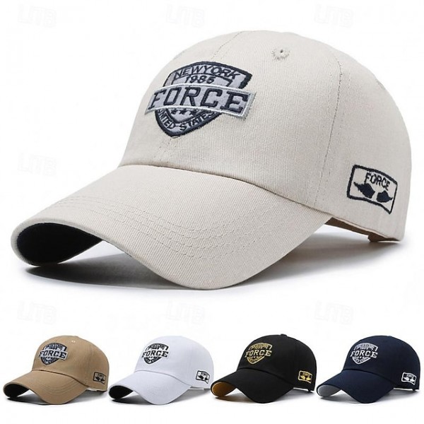 Men's Baseball Cap Sun Hat Trucker Hat Black White Polyester Embroidered Fashion Casual Street Daily Letter Adjustable Sunscreen Breathable