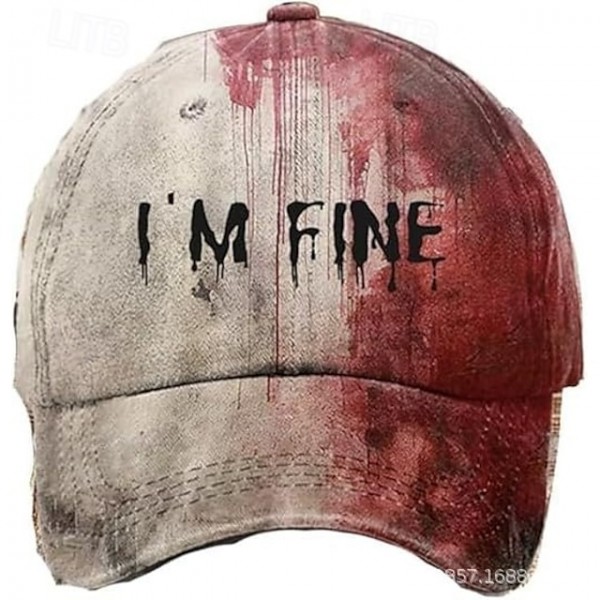 Men's Baseball Cap Sun Hat Trucker Hat Black Blue Cotton Adjustable Fashion Daily Wear Festival Graphic Pattern Halloween Casual / Daily