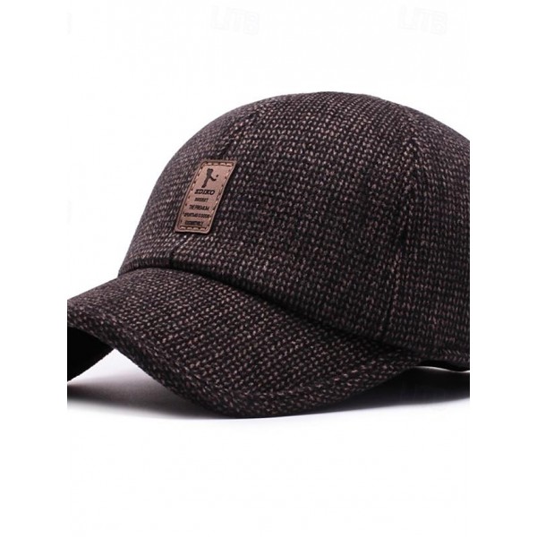 Men's Baseball Cap Sun Hat Trucker Hat Black Coffee Polyester Fashion Casual Street Daily Plain Adjustable Sunscreen Breathable