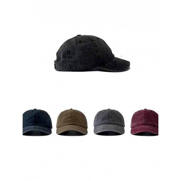 Men's Baseball Cap Black Wine Cotton Pure Color Fashion Daily Outdoor Outdoor Dailywear Pure Color Windproof Breathable Ultraviolet Resistant Sports