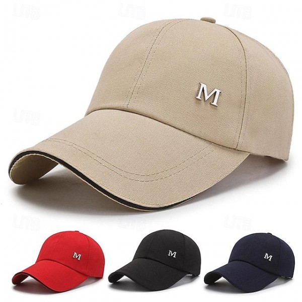 Men's Baseball Cap Sun Hat Trucker Hat Black Red Polyester Fashion Casual Street Daily Letter Adjustable Sunscreen Breathable