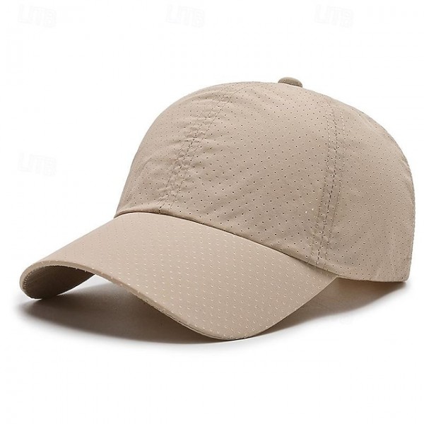 Men's Baseball Cap Sun Hat Trucker Hat White khaki Polyester Fashion Casual Street Daily Plain Adjustable Sunscreen Breathable
