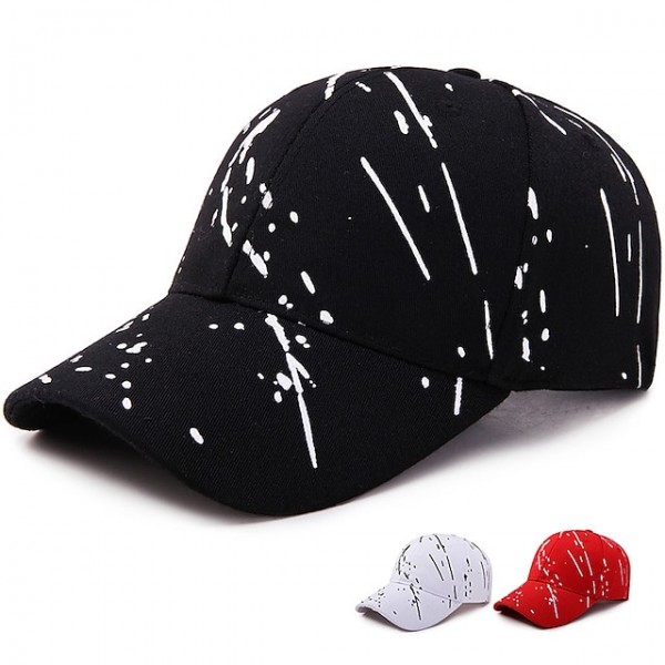 Men's Baseball Cap Black White Polyester Travel Beach Outdoor Vacation Graffiti Adjustable Fashion