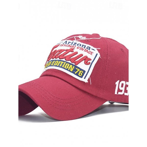 Men's Baseball Cap Sun Hat Trucker Hat Black White Cotton Embroidered Fashion Casual Street Daily Letter Adjustable Sunscreen Breathable