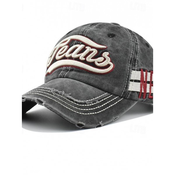 Men's Baseball Cap Sun Hat Trucker Hat Black Yellow 100% Cotton Embroidered Fashion Casual Street Daily Letter Adjustable Sunscreen Breathable