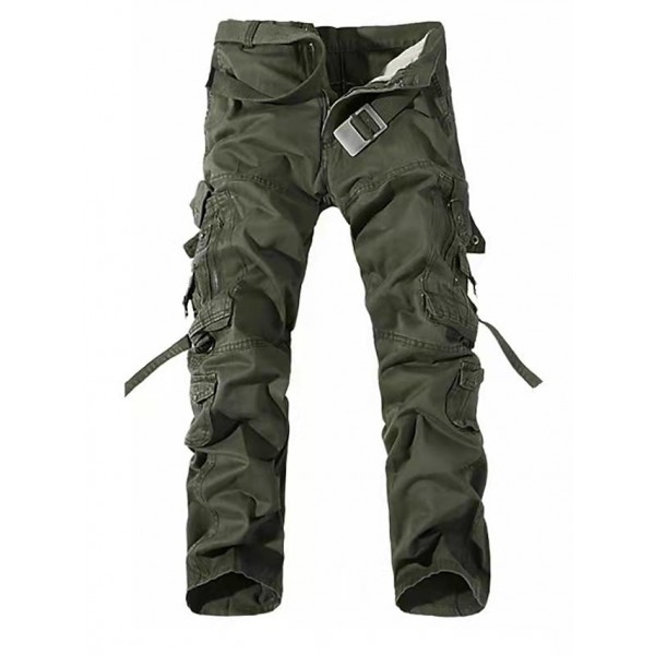 Men's Tactical Cargo Trousers Work Pants Zipper Pocket Multiple Pockets Solid Colored Full Length Pants Daily Holiday Cargo Casual / Sporty Grass Green Earth green Inelastic / Spring