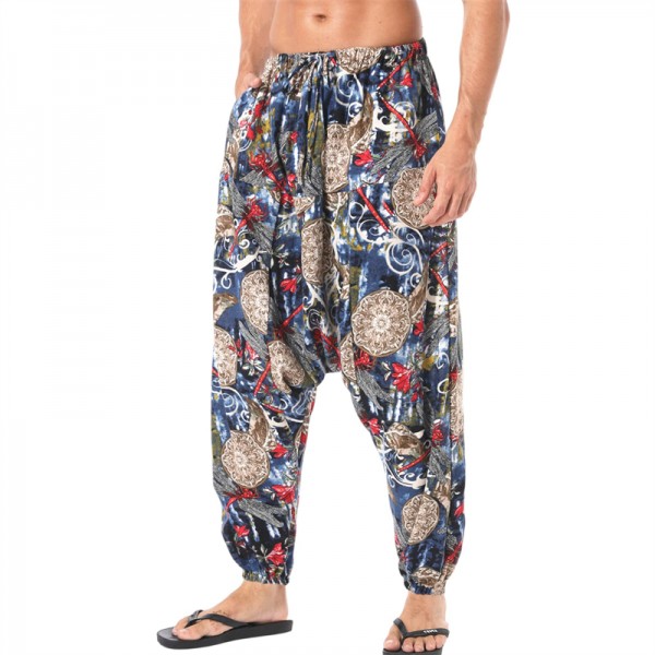 Men's Sweatpants Joggers Trousers Drawstring Elastic Waist Print Graphic Prints Comfort Breathable Pants Casual Daily Sports Fashion White Navy Blue Micro-elastic / Elasticity