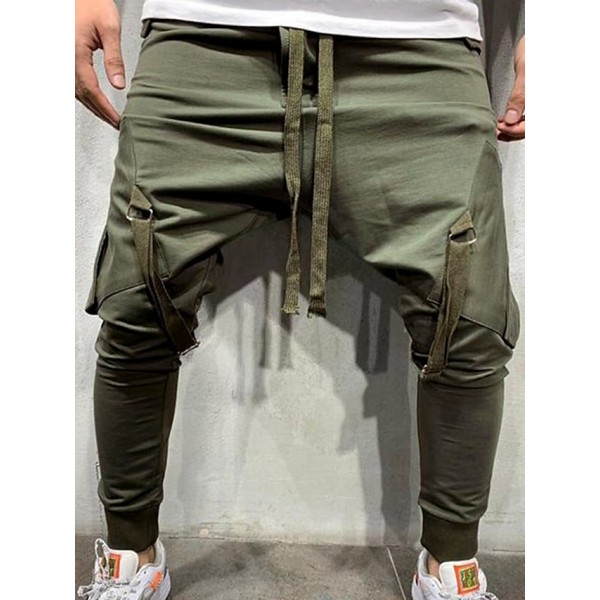 mens casual joggers pants slim drawstring tapered sweatpants pants cargo pants with pockets
