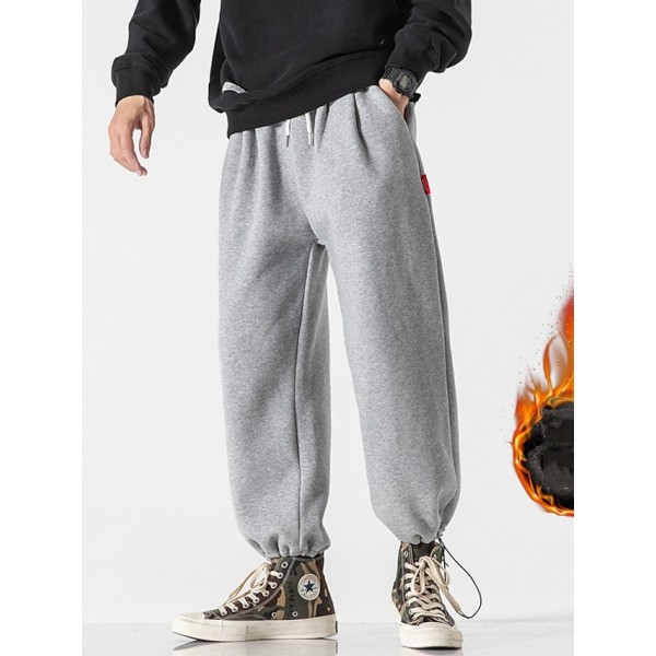 Men's Sweatpants Joggers Trousers Drawstring Elastic Waist Solid Color Comfort Breathable Pants Casual Daily Cotton Blend Sports Fashion Black Light Grey Micro-elastic / Elasticity