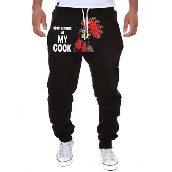 Men's Sweatpants Joggers Trousers Drawstring Elastic Waist Print Animal Letter Graphic Prints Comfort Breathable Pants Sports Outdoor Casual Streetwear Designer Black Micro-elastic / Elasticity