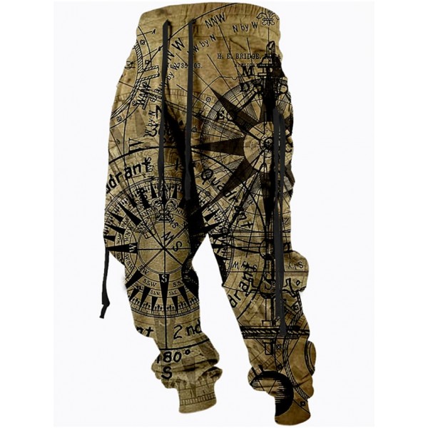 Men's Sweatpants Joggers Trousers Drawstring Elastic Waist 3D Print Graphic Prints Comfort Breathable Pants Sports Outdoor Casual Streetwear Designer Brown Micro-elastic / Elasticity