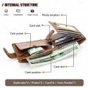 Genuine leather wallet top layer cowhide coin purse multi card horizontal wallet high-end business wallet suitable for both men and women perfect holiday gift