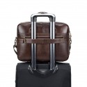 Premium Brown Leather Briefcase - Elegant Business Laptop Bag with Multiple Pockets, Durable for Professional Use and Travel