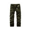 Men's Straight Cargo Pants Tactical Cargo Multi Pocket Solid Color Full Length Pants Daily Wear 100% Cotton Classic Green Black / Spring / Fall