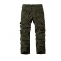Men's Straight Cargo Pants Tactical Cargo Multi Pocket Solid Color Full Length Pants Daily Wear 100% Cotton Classic Green Black / Spring / Fall
