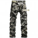Men's Pants Tactical Cargo Trousers Zipper Pocket Multiple Pockets Camouflage Full Length Pants Daily Holiday Cargo Casual / Sporty Camouflage Army Green Camouflage Gray Inelastic / Spring