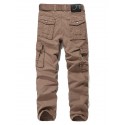 Men's Straight Cargo Pants Tactical Cargo Patchwork Multi Pocket Solid Color Full Length Pants Daily Wear Streetwear 100% Cotton Casual Classic ArmyGreen Black / Spring / Fall