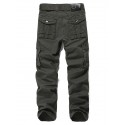 Men's Straight Cargo Pants Tactical Cargo Patchwork Multi Pocket Solid Color Full Length Pants Daily Wear Streetwear 100% Cotton Casual Classic ArmyGreen Black / Spring / Fall