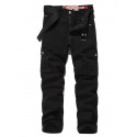 Men's Straight Cargo Pants Tactical Cargo Patchwork Multi Pocket Solid Color Full Length Pants Daily Wear Streetwear 100% Cotton Casual Classic ArmyGreen Black / Spring / Fall