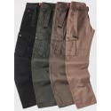 Men's Straight Cargo Pants Tactical Cargo Patchwork Multi Pocket Solid Color Full Length Pants Daily Wear Streetwear 100% Cotton Casual Classic ArmyGreen Black / Spring / Fall