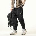 Men's Trousers Cargo Pants Zipper Drawstring Ribbon Solid Color Color Block Comfort Breathable Full Length Pants Casual Daily Chic & Modern Casual / Sporty Black Yellow Micro-elastic