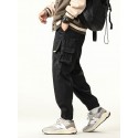 Men's Trousers Cargo Pants Zipper Drawstring Ribbon Solid Color Color Block Comfort Breathable Full Length Pants Casual Daily Chic & Modern Casual / Sporty Black Yellow Micro-elastic