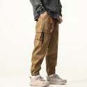Men's Trousers Cargo Pants Zipper Drawstring Ribbon Solid Color Color Block Comfort Breathable Full Length Pants Casual Daily Chic & Modern Casual / Sporty Black Yellow Micro-elastic