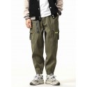 Men's Trousers Cargo Pants Zipper Drawstring Ribbon Solid Color Color Block Comfort Breathable Full Length Pants Casual Daily Chic & Modern Casual / Sporty Black Yellow Micro-elastic