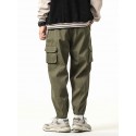 Men's Trousers Cargo Pants Zipper Drawstring Ribbon Solid Color Color Block Comfort Breathable Full Length Pants Casual Daily Chic & Modern Casual / Sporty Black Yellow Micro-elastic