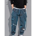 Men's Joggers Tactical Cargo Trousers Multiple Pockets Elastic Drawstring Design Solid Color Breathable Soft Pants Casual Daily Fashion Streetwear Black Blue / Elasticity