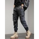 Men's Harem Hip Hop Techwear Streetwear Tactical Joggers Cargo Pants Casual Functional Overalls Jeans Trousers Green