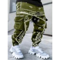 Men's Joggers Pants Tactical Cargo Drawstring Elastic Waist Multiple Pockets Graphic Breathable Quick Dry Full Length Pants Daily Sports Streetwear Sporty ArmyGreen Black Micro-elastic