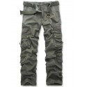 Men's Outdoor Vintage Washed Cotton Washed Multi-pocket Tactical Pants multi-pocket cargo pants straight pants trousers work pants khaki green
