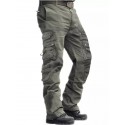 Men's Outdoor Vintage Washed Cotton Washed Multi-pocket Tactical Pants multi-pocket cargo pants straight pants trousers work pants khaki green