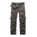 Men's Outdoor Vintage Washed Cotton Washed Multi-pocket Tactical Pants multi-pocket cargo pants straight pants trousers work pants khaki green