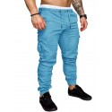 Men's Casual Streetwear Jogger Tactical Cargo Trousers Drawstring Full Length Pants Micro-elastic Solid Colored Cotton Blend Breathable Loose White Black Blue Wine Army Green S M L XL XXL