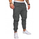 Men's Casual Streetwear Jogger Tactical Cargo Trousers Drawstring Full Length Pants Micro-elastic Solid Colored Cotton Blend Breathable Loose White Black Blue Wine Army Green S M L XL XXL