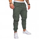 Men's Casual Streetwear Jogger Tactical Cargo Trousers Drawstring Full Length Pants Micro-elastic Solid Colored Cotton Blend Breathable Loose White Black Blue Wine Army Green S M L XL XXL