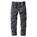 Men's Pants Tactical Cargo Work Pants Zipper Pocket Split Solid Colored Breathable Full Length Pants Casual Daily Cargo Chino Slim ArmyGreen Black Micro-elastic / Spring