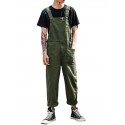 Men's Overalls Trousers Jumpsuit Pocket Solid Color Comfort Breathable Ankle-Length Pants Daily Streetwear Stylish Green Black Micro-elastic