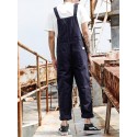 Men's Overalls Trousers Jumpsuit Pocket Solid Color Comfort Breathable Ankle-Length Pants Daily Streetwear Stylish Green Black Micro-elastic