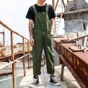 Men's Overalls Trousers Jumpsuit Pocket Solid Color Comfort Breathable Ankle-Length Pants Daily Streetwear Stylish Green Black Micro-elastic
