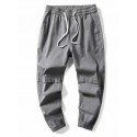 Men's Joggers Sweatpants Trousers Pocket Drawstring Multiple Pockets Solid Color Breathable Outdoor Full Length Pants Casual Daily Stylish Casual Black Light gray Micro-elastic