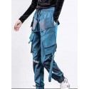 Men's Cargo Pants Drawstring Elastic Waist Letter Breathable Lightweight Full Length Pants Casual Daily Cotton Fashion Trousers Black Blue Micro-elastic / Elasticity