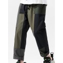 Men's Straight Tactical Cargo Trousers Patchwork Elastic Drawstring Design Patchwork Breathable Soft Pants Casual Daily Cotton Fashion Streetwear Loose Fit ArmyGreen Dark Blue / Elasticity